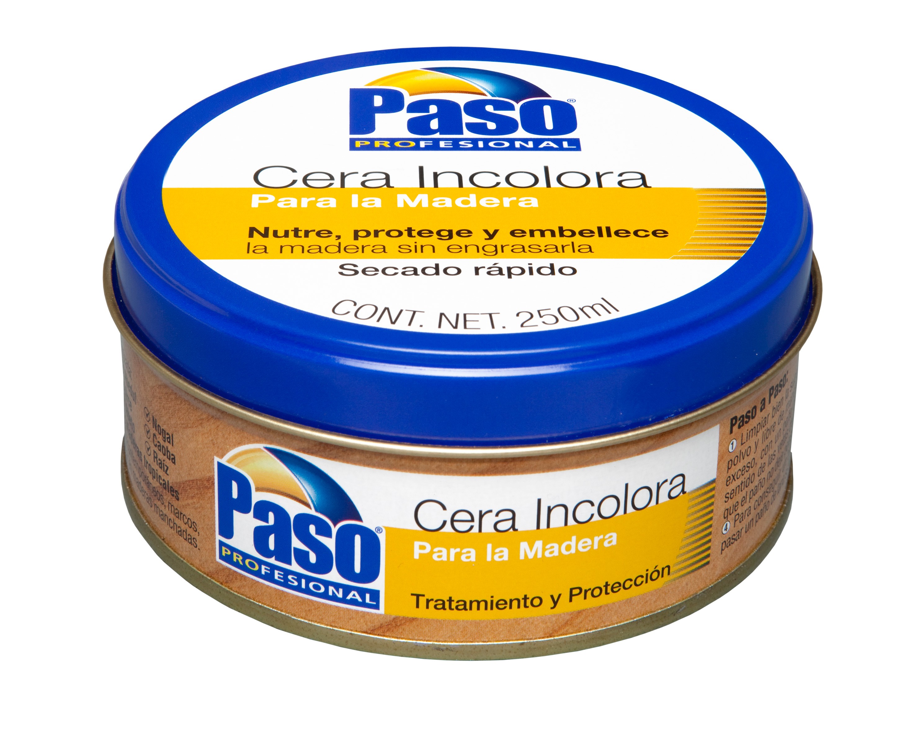 50820600  PASO Cera Incolora Madera 250 Ml.