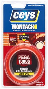 45180460  Adhesivo CEYS Montack Exprés Cinta 19 mm x 2.5 mts