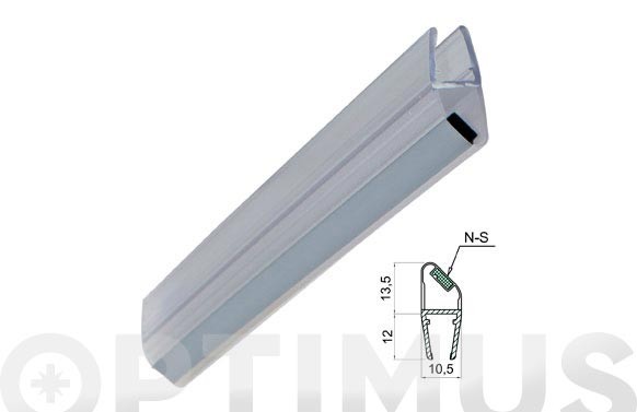 45875700  Perfil Mampara Ba&ntilde;o Recambio Magnetico 45&deg; S-N 6-8mm 2mts