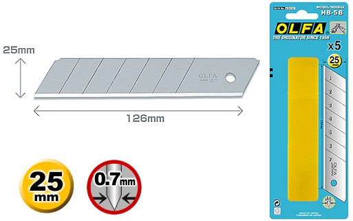 50304740  Cutter OLFA Recambio HB5 B 25 mm.