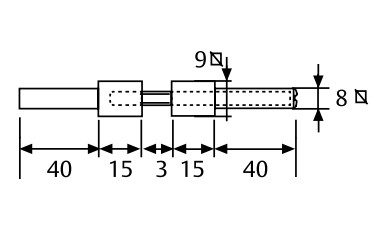 50319320  Cuadradillo Manubrio Seccionado 8 a 9 mm.- 9 a 8 mm.