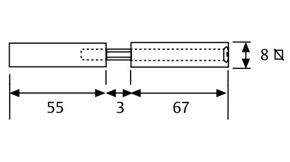 50550440  Cuadradillo Manubrio Seccionado 8 a 8 mm.