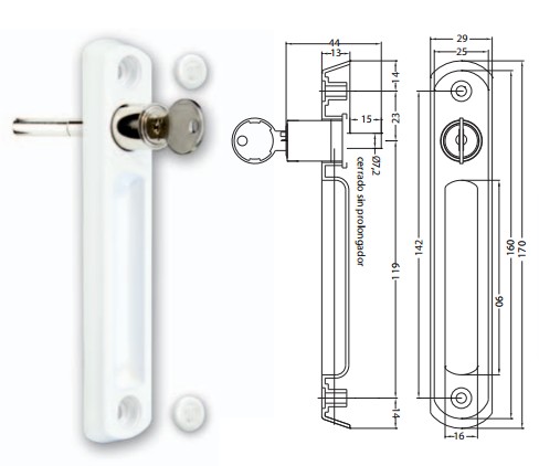 50657680  Cerradura Tovic Corredera 4151 Plata C/Llave