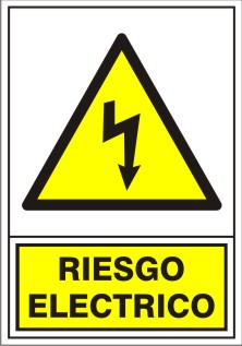 50678160  Letrero  312 Adhesivo 148x105 Riesgo Eléctrico CAST