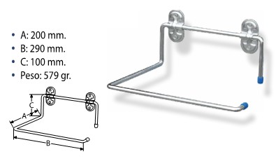 50733560  ALDEGHI Gancho Frontal Porta-rollos 28 cm