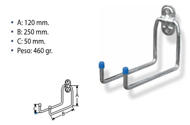 50733610  ALDEGHI Gancho Pared Horquilla 25 cm