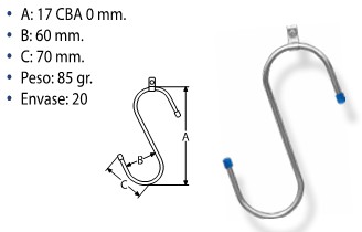 50733650  ALDEGHI Gancho  S  Multiuso 17 cm