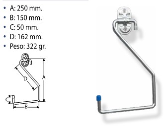 50733660  ALDEGHI Gancho  L  Multiuso Techo 25 cm