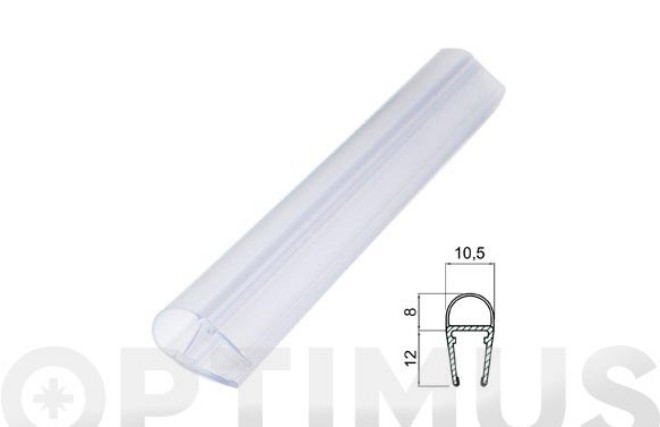 50808730  Perfil Mampara Ba&ntilde;o Recambio "U" 6 a 8 -18525 - 2 mts.