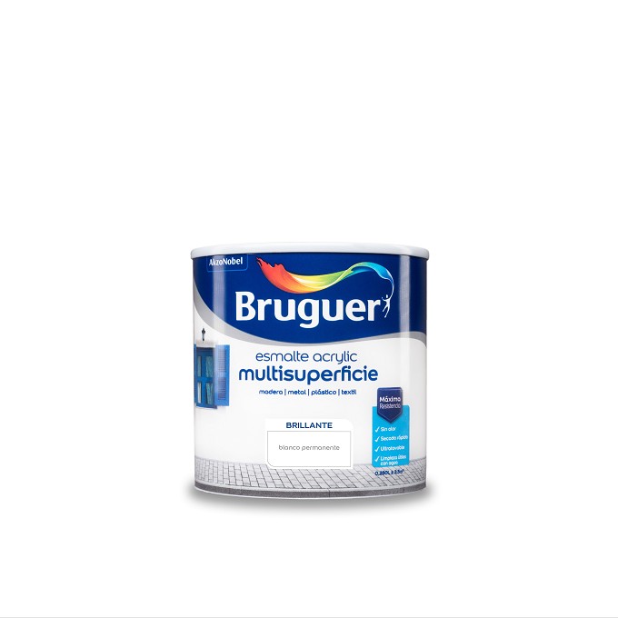 50843660  BRU Esmalte Acrilico Blanco Stdo 0.250 Lts.