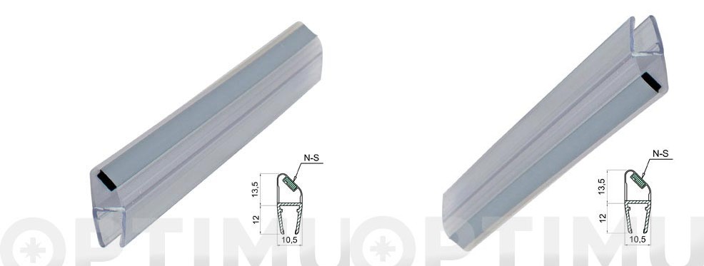 50851120  Perfil Mampara Ba&ntilde;o Recambio Magnetico Esquina 2 mts. ( 2 pzas)