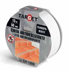 50860350  Cinta Antideslizante TARGET 50 mm. x 15 mts Transparente