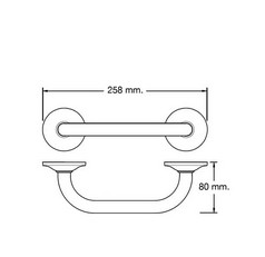 50964030  Tirador Bañera Comfort 25 cms. Latón Cromada