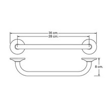 50964040  Tirador Bañera Comfort 35 cms. Latón Cromada