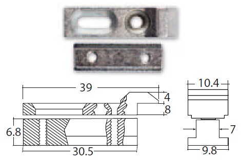 50987440  Cerradero Corredera Aluminio OP-14