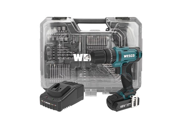 51008770  WESCO Taladro Percutor 18V - 50 NM C/2 Bateria + Cargador