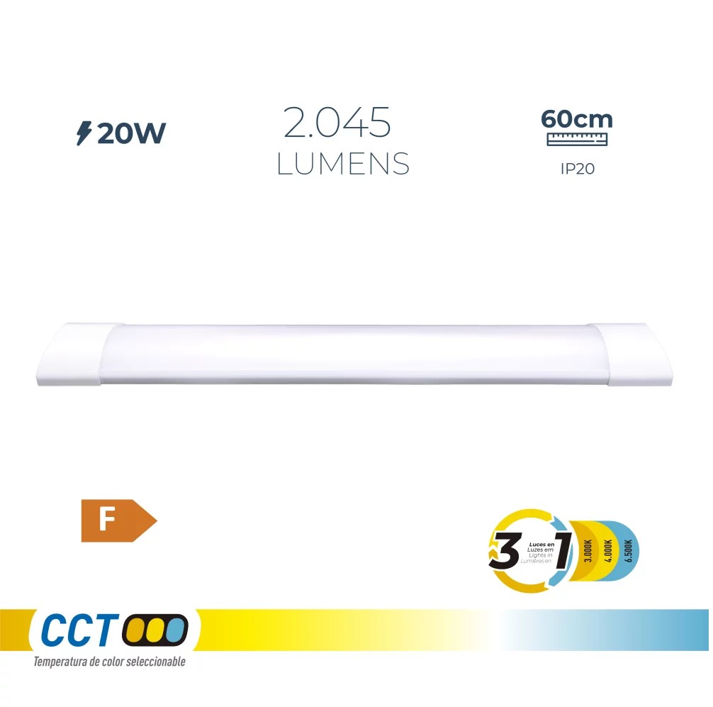 51013230  Regleta Fluorescente LED 20W CCT